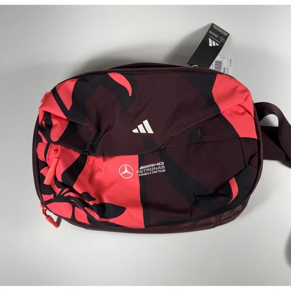 ADIDAS Mercedes Formula 1 Team Summer Pack Crossbody Bag Maroon *NEW* JY5606 $75